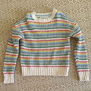 Mini Boden Kids Rainbow Stripe Crewneck Sweater. Size Y 7-8